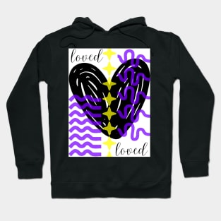 loved with purple lines Hoodie